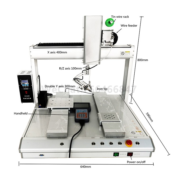 Automatic feeding tin wire high speed iron rotatable steady working select spot soldering drag soldering desktop soldering robot
