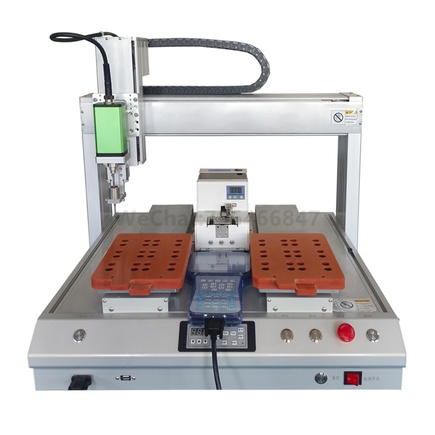Double-station adsorption automatic screw locking machine