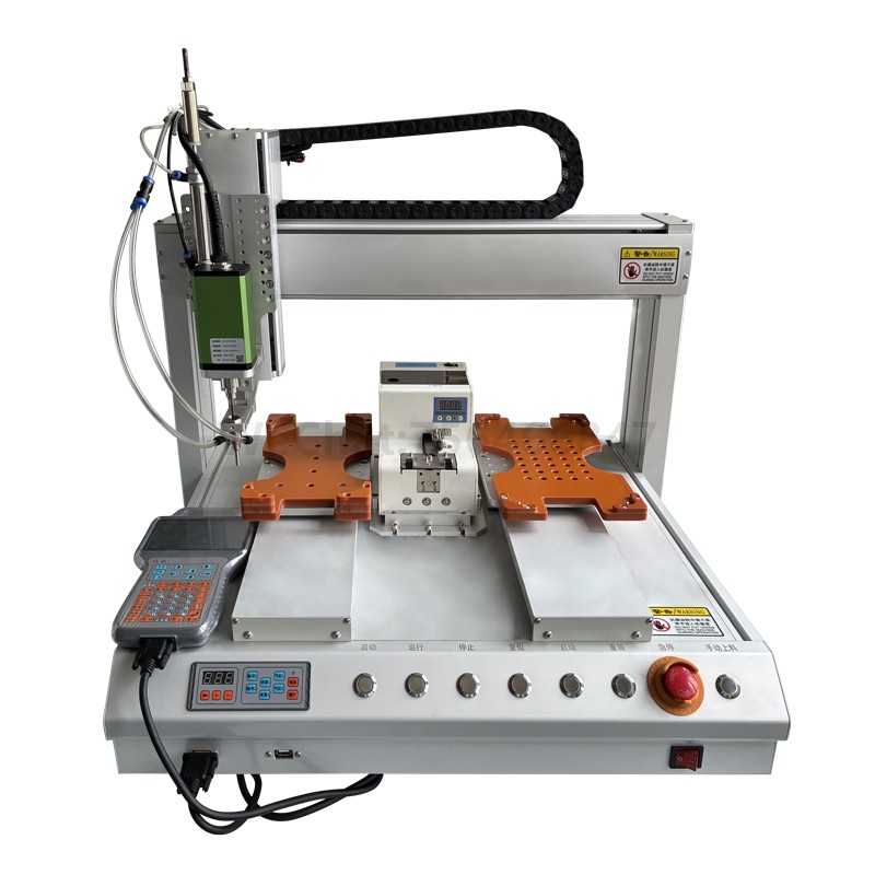 Adsorption type double station automatic screw locking machine