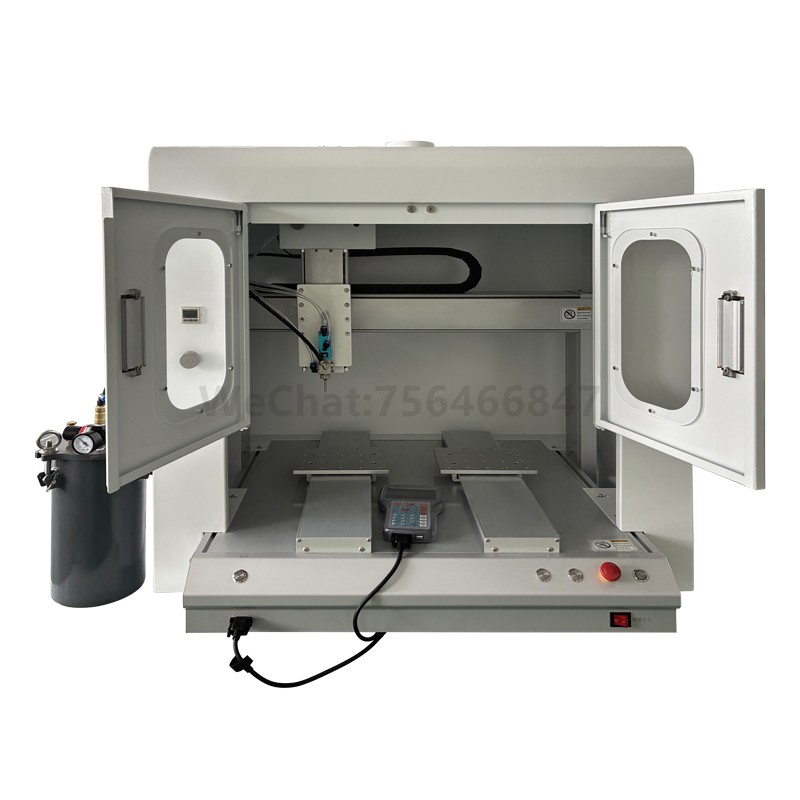 Single spray valve with cover double station three-conformal coating machine